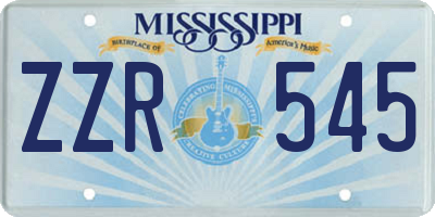 MS license plate ZZR545