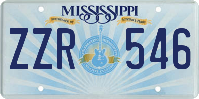 MS license plate ZZR546