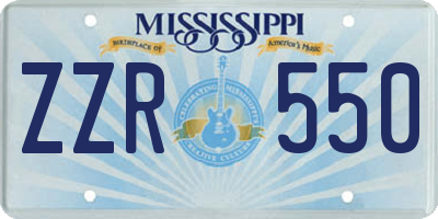 MS license plate ZZR550