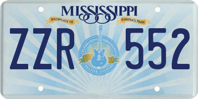 MS license plate ZZR552