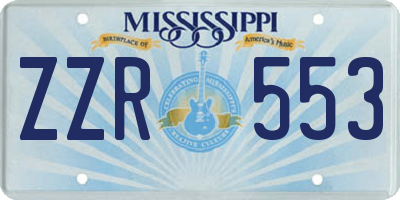 MS license plate ZZR553