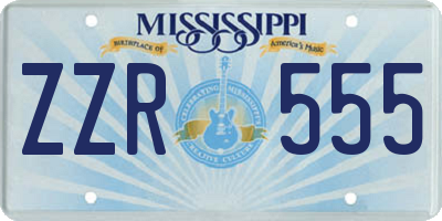 MS license plate ZZR555