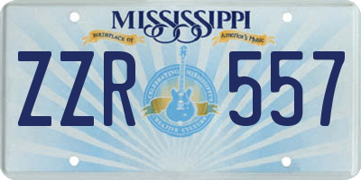 MS license plate ZZR557