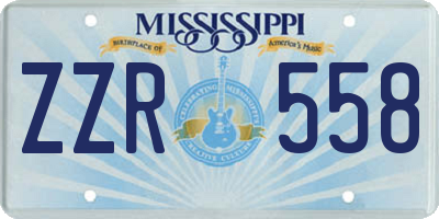 MS license plate ZZR558