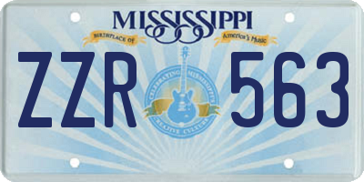 MS license plate ZZR563