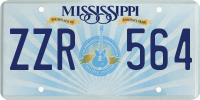 MS license plate ZZR564