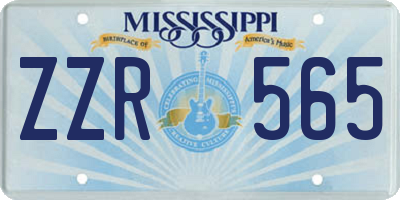 MS license plate ZZR565