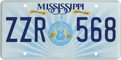 MS license plate ZZR568