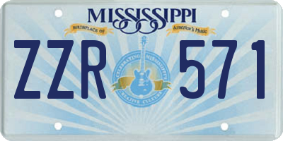 MS license plate ZZR571