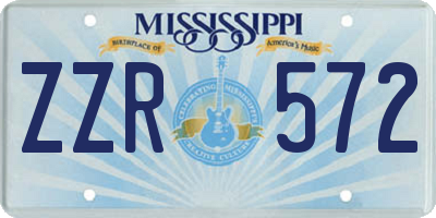 MS license plate ZZR572