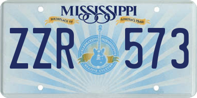 MS license plate ZZR573