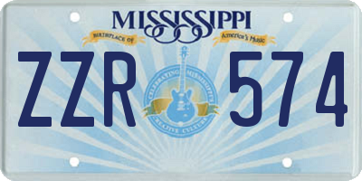 MS license plate ZZR574