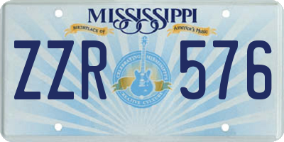 MS license plate ZZR576