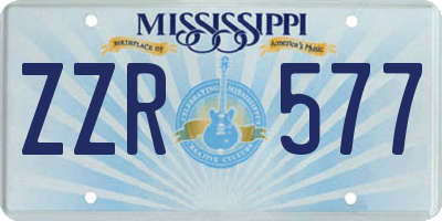 MS license plate ZZR577