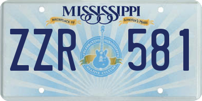 MS license plate ZZR581