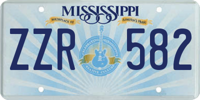 MS license plate ZZR582