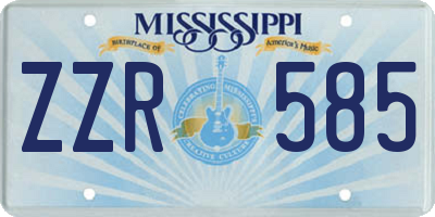 MS license plate ZZR585