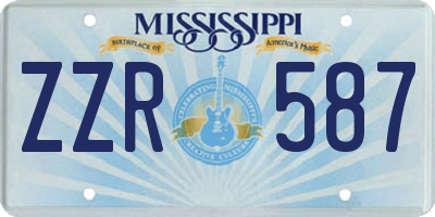 MS license plate ZZR587