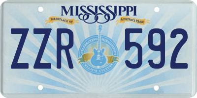 MS license plate ZZR592