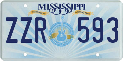 MS license plate ZZR593