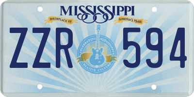 MS license plate ZZR594