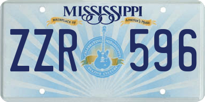 MS license plate ZZR596