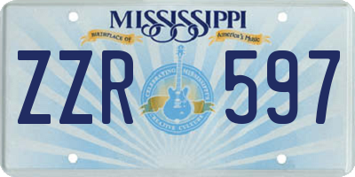 MS license plate ZZR597