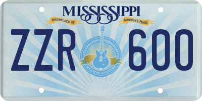 MS license plate ZZR600