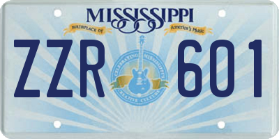 MS license plate ZZR601