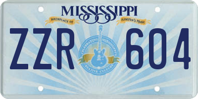 MS license plate ZZR604