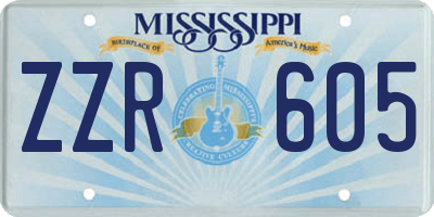 MS license plate ZZR605