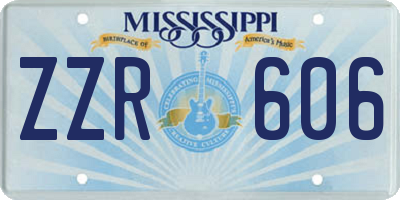 MS license plate ZZR606