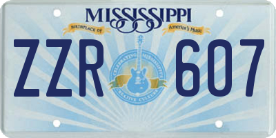 MS license plate ZZR607