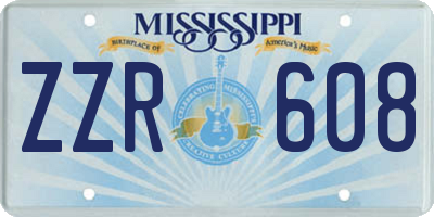 MS license plate ZZR608