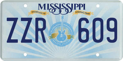 MS license plate ZZR609