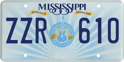 MS license plate ZZR610