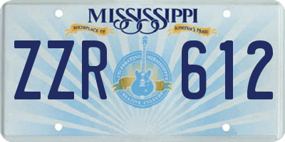 MS license plate ZZR612