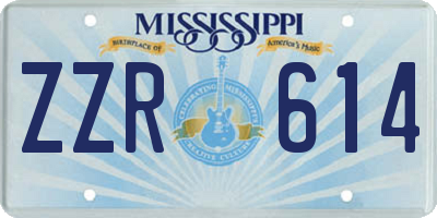 MS license plate ZZR614