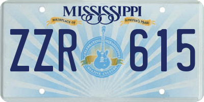 MS license plate ZZR615