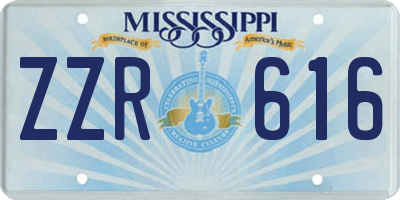 MS license plate ZZR616