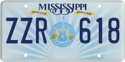 MS license plate ZZR618