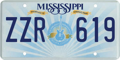 MS license plate ZZR619