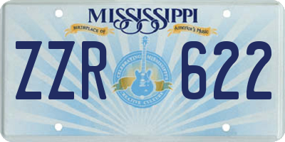 MS license plate ZZR622