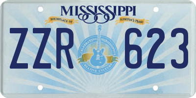 MS license plate ZZR623