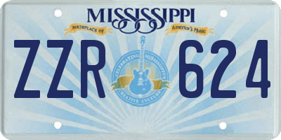 MS license plate ZZR624