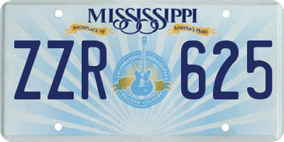 MS license plate ZZR625