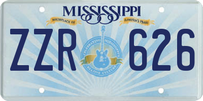 MS license plate ZZR626