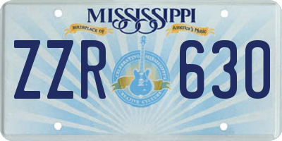 MS license plate ZZR630