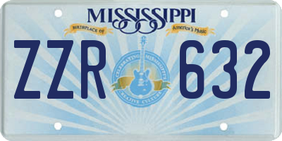 MS license plate ZZR632