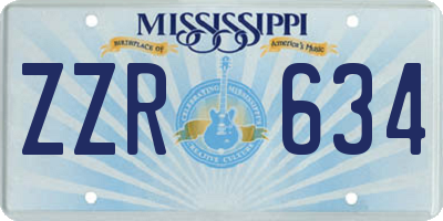 MS license plate ZZR634